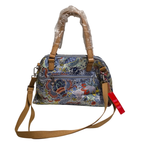NWT Oilily Denim Floral Boho Bag - Picture 3 of 6